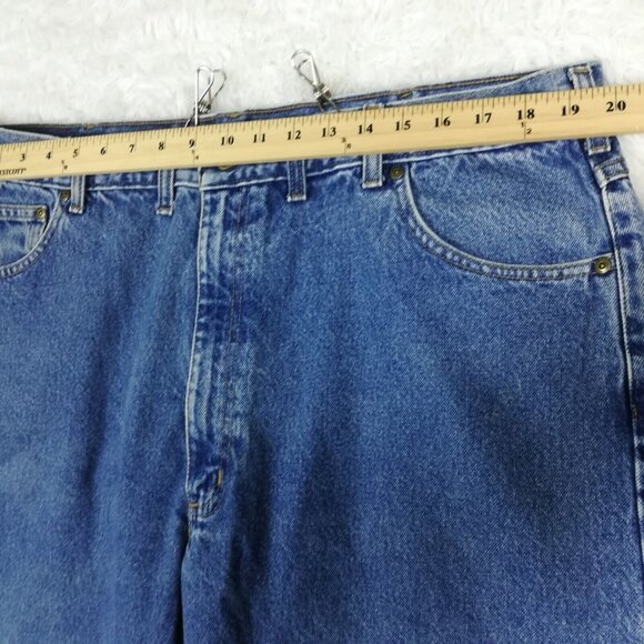 Carhartt Mens Jeans Relaxed Fit B17 DST Blue Denim Medium Wash Workwear 44x34 - Picture 7 of 11